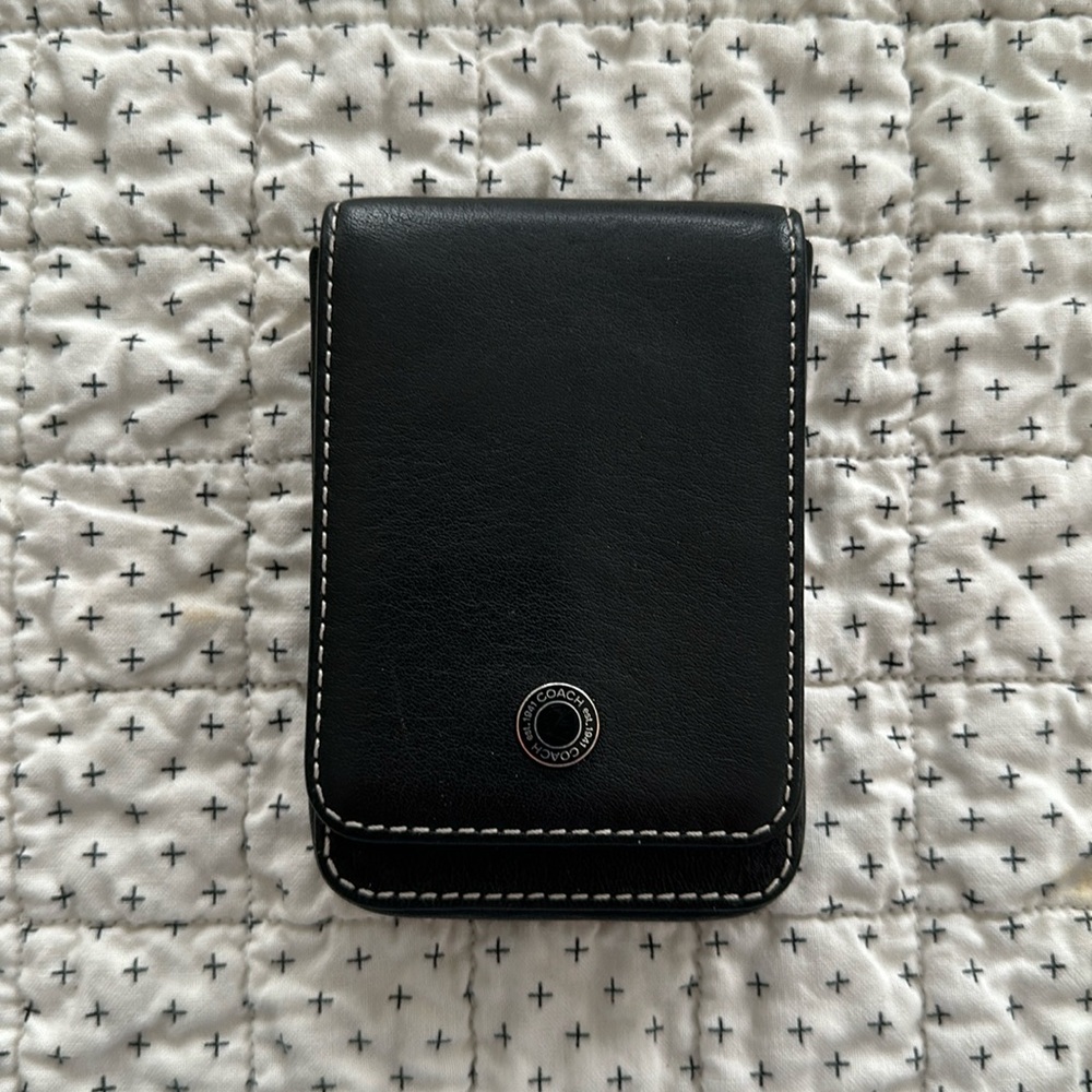 COACH black mini credit card holder